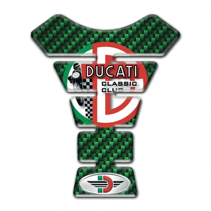 Ducati Tank Pad Motorbike Green Carbon Base Print 