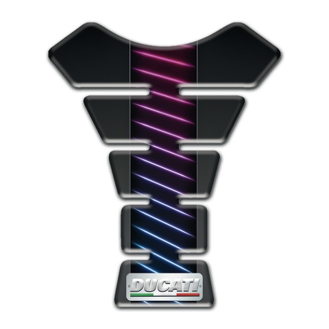 Ducati Tank Guard Pads Neon Lines in Center Style 