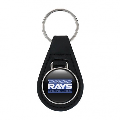 Rays Volk Racing Key Fob Leather Black Blue Edition