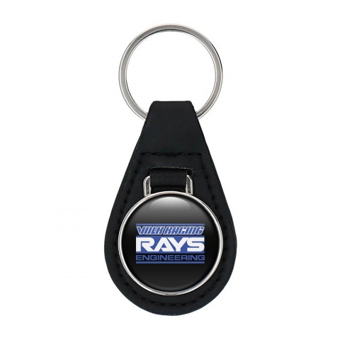Rays Volk Racing Key Fob Leather Black Blue Edition