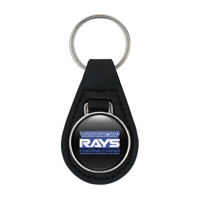 Rays Volk Racing Key Fob Leather Black Blue Edition