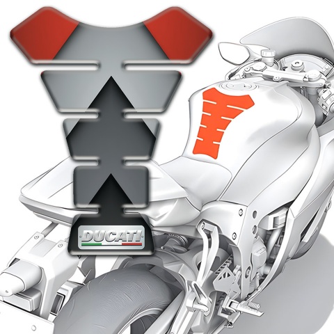 Ducati Tank Guard Pads Variant with Gray Red Design 