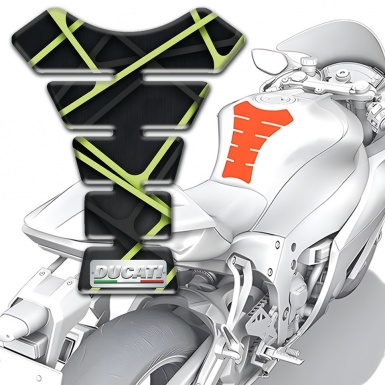 Ducati Tank Fuse Black with Green Patterns Edition 