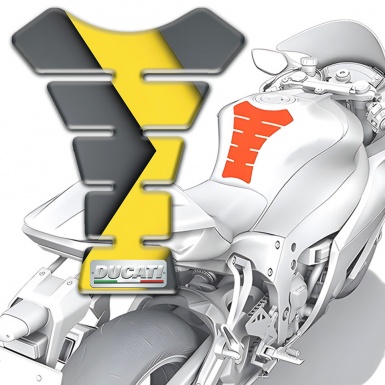 Ducati Tank Guard Pads Versin with Gray Yellow Design 