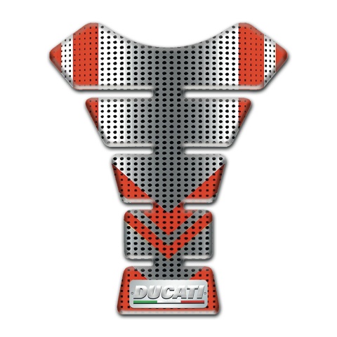 Ducati Tank Pad Motorbike Silver Red Variant 