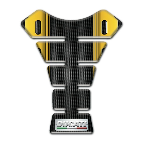 Ducati Tank Pad Motorbike Black Yellow Print Type 