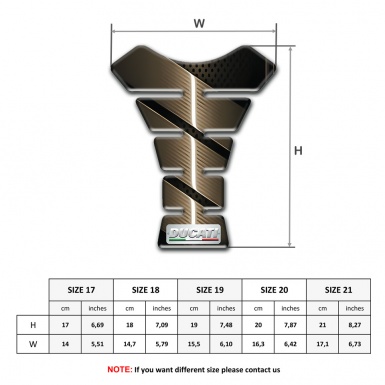 Ducati Tank Pad Protector Bronze Print 