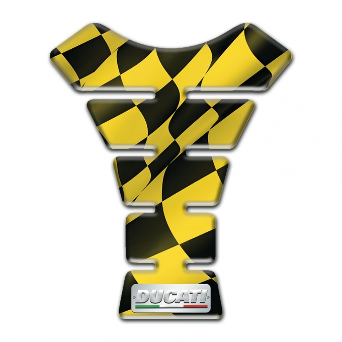 Ducati Tank Guard Pads Yellow Black Squares Type 