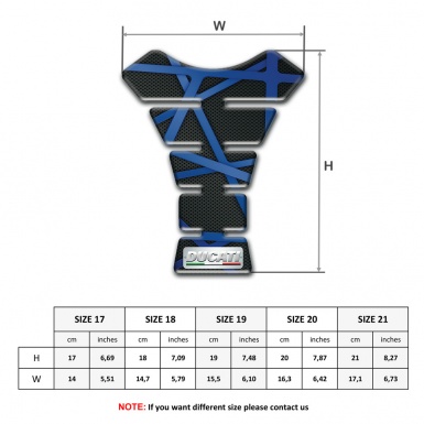 Ducati Tank Pad Protector Black with Dark Blue Lines Type 