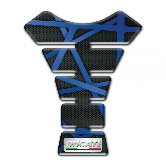 Ducati Tank Pad Protector Black with Dark Blue Lines Type 