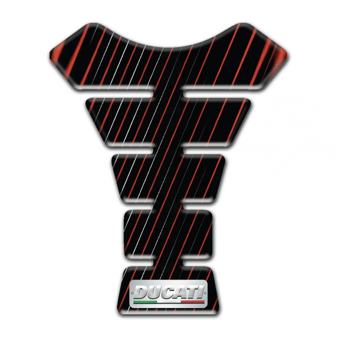 Ducati Tank Fuse Black with red Blue Thin Stripes Type 