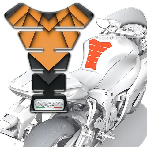 Ducati Tank Protector Decoration with Orange Motive 