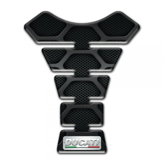 Ducati Tank Protector Gray Hexagonal Outline Design 
