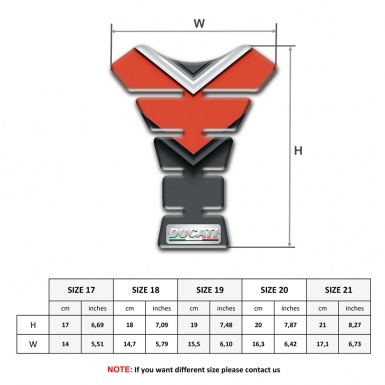 Ducati Tank Protector Red with Graphite Print effect 