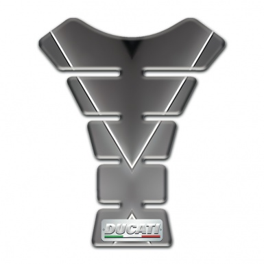 Ducati Tank Fuse Gray Base with V Shape White Stripe 