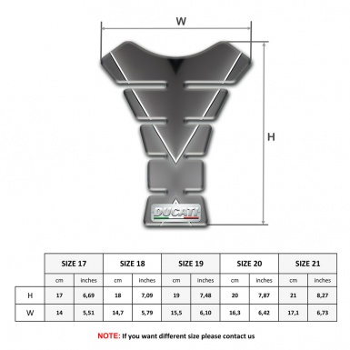 Ducati Tank Fuse Gray Base with V Shape White Stripe 