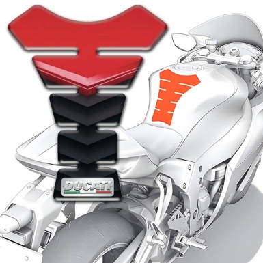 Ducati Tank Pad Motorbike Red Motif Design 