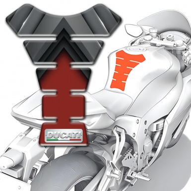 Ducati  Tank Pad Protector Gray Red Elements Background Design 