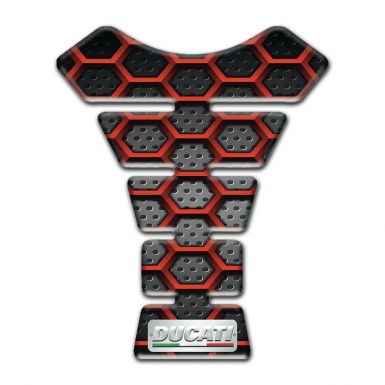 Ducati Tank Guard Pads Red Grid Type 
