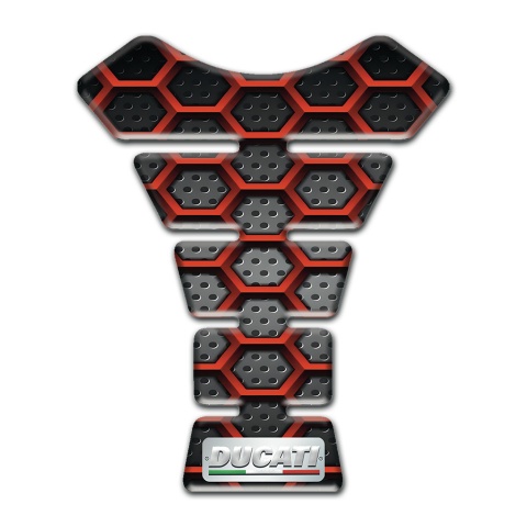 Ducati Tank Guard Pads Red Grid Type 