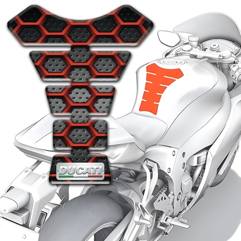 Ducati Tank Guard Pads Red Grid Type 