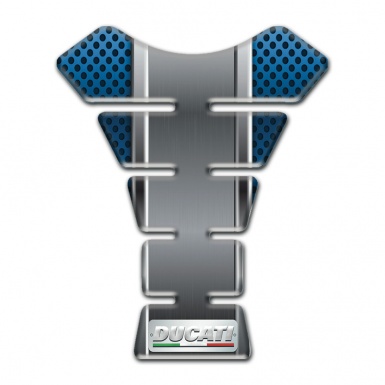 Ducati Tank Guard Pads Model with Perforated Blue Surface Design 