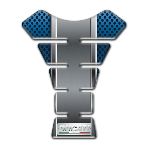Ducati Tank Guard Pads Model with Perforated Blue Surface Design 