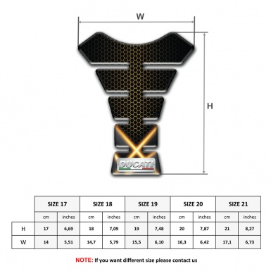 Ducati Tank Pad Protector Model with Crossed orange Lights Design 