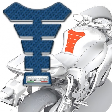 Ducati Tank Pad Protector model with Navy Blue Carbon Design