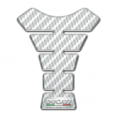 Ducati Tank Pad Motorbike Model with White Carbon Design 