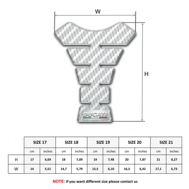 Ducati Tank Pad Motorbike Model with White Carbon Design 