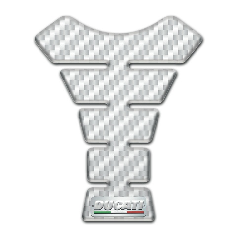 Ducati Tank Pad Motorbike Model with White Carbon Design 