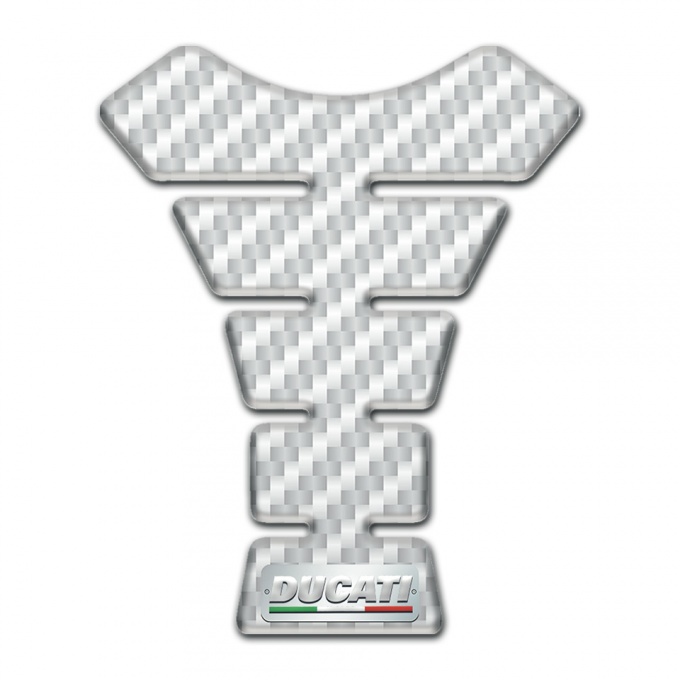 Ducati Tank Pad Motorbike Model with White Carbon Design 