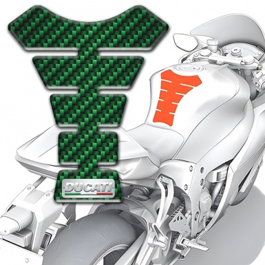 Ducati Tank Protector Model with Green Carbon Design 