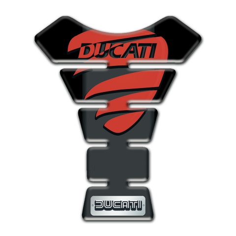 Ducati Tank Guard Pads Black Warp Red Logo 