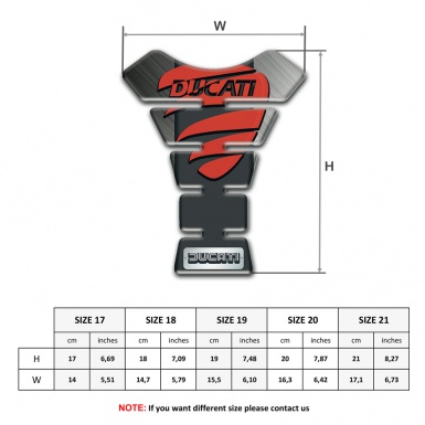 Ducati Tank Pad Protector Matte Base and Red Logo 