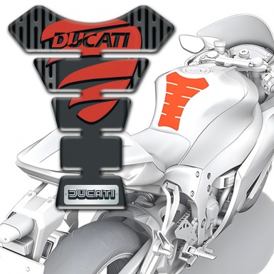 Ducati Tank Fuse Gray Ornament Background and Red Logo 