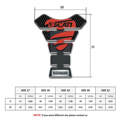 Ducati Tank Pad Motorbike Black Flakes Effect with Red Logo 