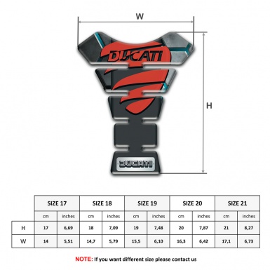 Ducati Tank Protector Gray Figures with Turquoise Channels Design 