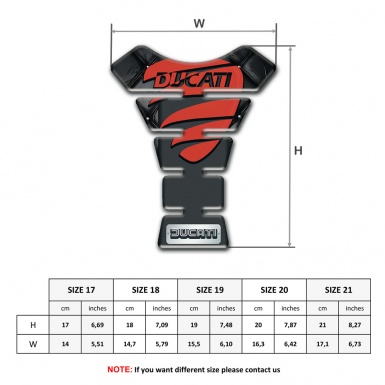 Ducati Tank Pad Motorbike Black Leather Base and Red Logo 