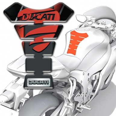 Ducati Tank Guard Pads Stylish Model with Red Painted Logo 