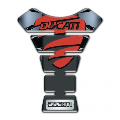 Ducati Tank Pad Motorbike Torn Base Effect with Red Painted Logo