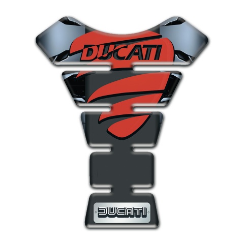 Ducati Tank Pad Motorbike Torn Base Effect with Red Painted Logo
