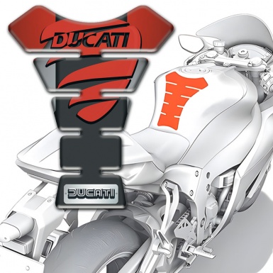 Ducati  Tank Protector Red Gray Base and Red painted logo 