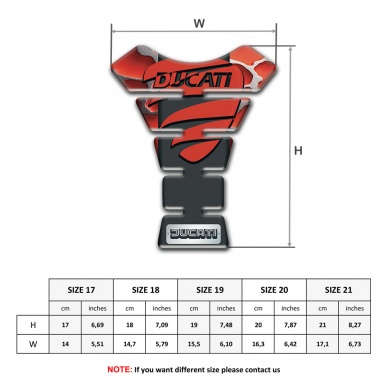 Ducati Tank Pad Motorbike Red Clouds Base and Red painted logo