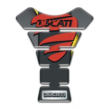 Ducati Tank Protector Gray Yellow base Print with Red Logo 