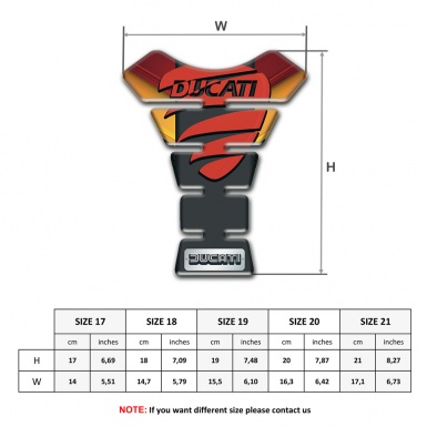 Ducati Tank Fuse Red Yellow Base with Red Logo Style 