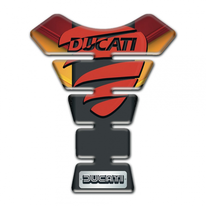 Ducati Tank Fuse Red Yellow Base with Red Logo Style 