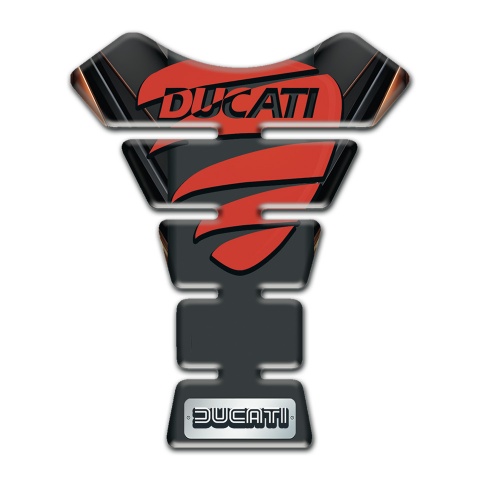 Ducati Tank Protector Black Brown Base and Red Logo 