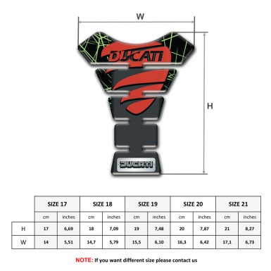 Ducati Tank Pad Motorbike Green Spider Web Background and Red Logo 